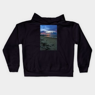 sunset on the beach Kids Hoodie